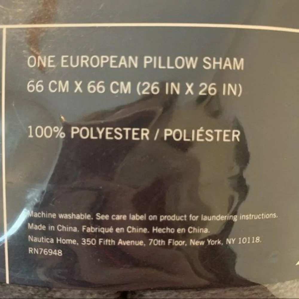 Nautica Ultra Soft Plush European Pillow Sham Grey